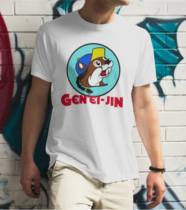 Buc-Ees Gen'ei-Jin Cap-Wearing Beaver Circle T-Shirt