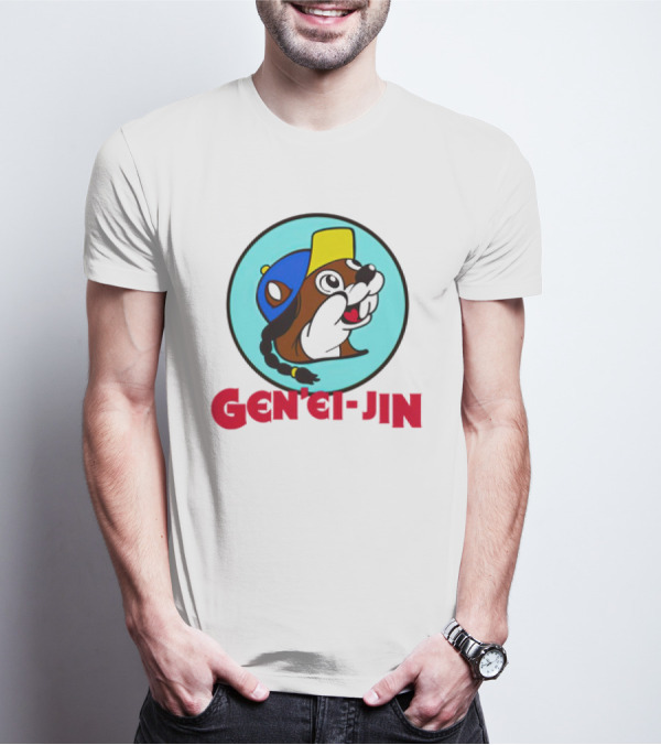 Buc-Ees Gen'ei-Jin Cap-Wearing Beaver Circle T-Shirt
