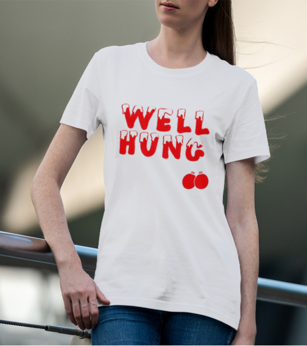 Well Hung Red Christmas Balls Snow-Capped Letters T-Shirt