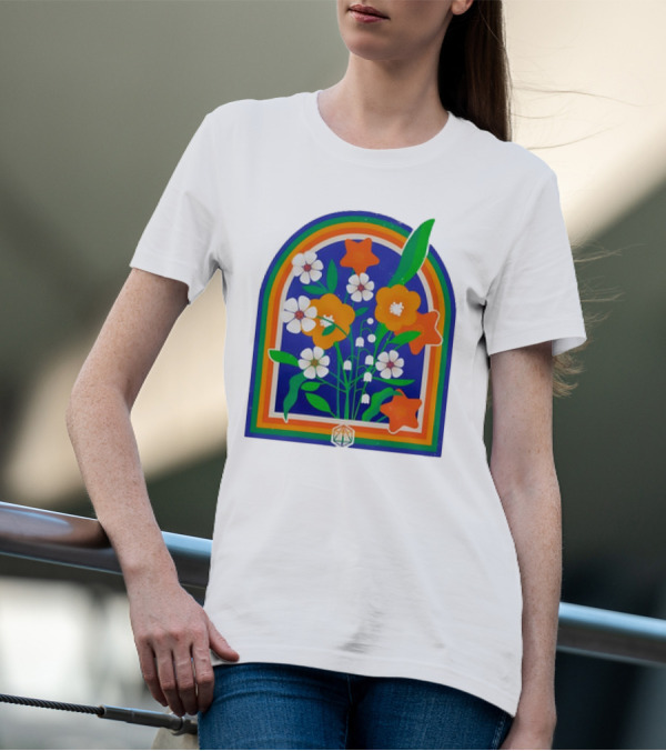 Critical Role Hope Blooms Floral Design Rainbow Border Blossoms T-Shirt