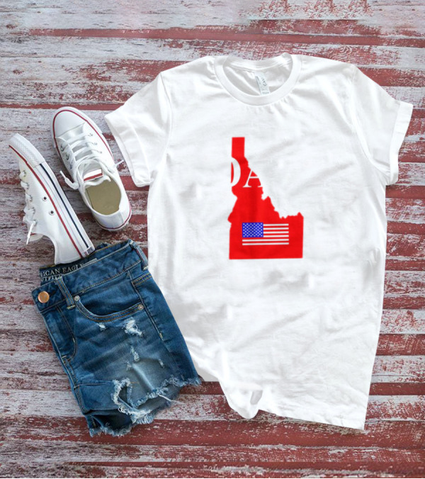 Don’t California My Idaho Red State Outline With American Flag T-Shirt