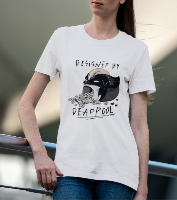 Marvel Designed By Deadpool Popcorn Vintage T-Shirt