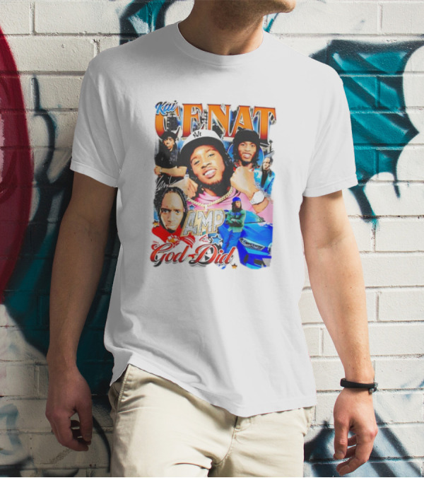 Kai Cenat AMP God Did Car Streamer Graphic Collage T-Shirt
