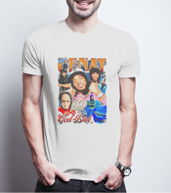 Kai Cenat AMP God Did Car Streamer Graphic Collage T-Shirt