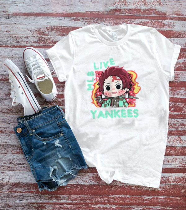 MLB Like Yankees Anime Demon Slayer Tanjiro T-Shirt