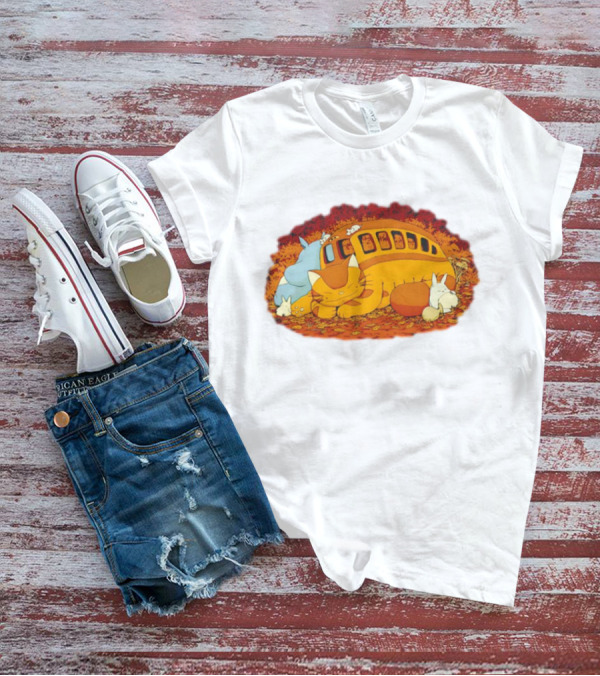 Totoro Forest Spirits Napping With Catbus T-Shirt
