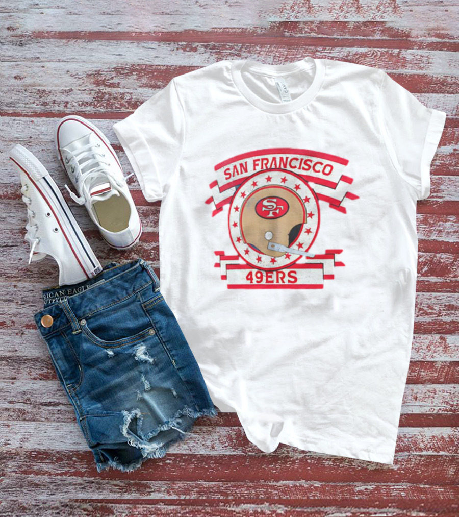 San Francisco 49ers SF Helmet Stars Banner T-Shirt