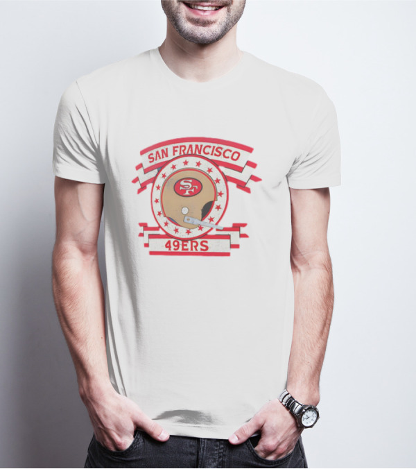 San Francisco 49ers SF Helmet Stars Banner T-Shirt