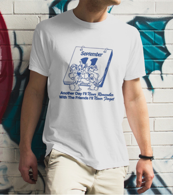September 11 Page With Friends Gathered In Comical Memory Remembrance T-Shirt
