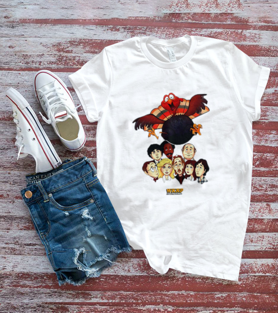 WKRP In Cincinnati Turkey Drop Cartoon Characters T-Shirt