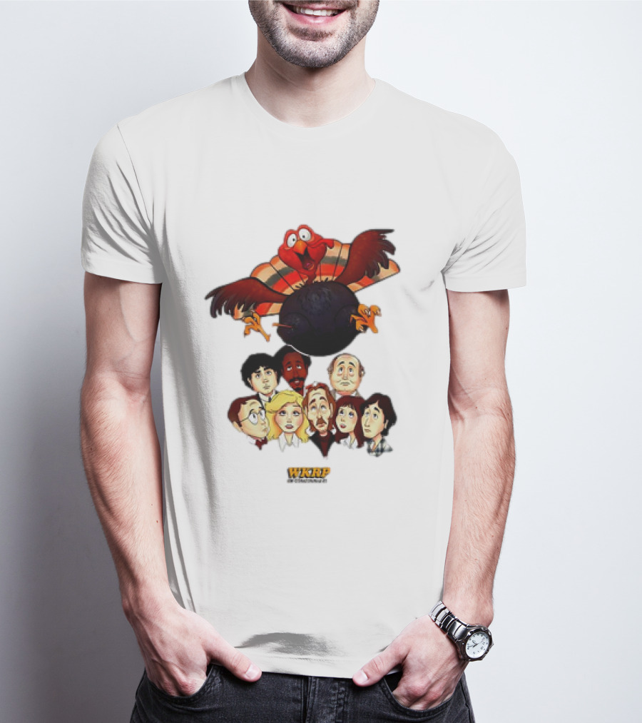 WKRP In Cincinnati Turkey Drop Cartoon Characters T-Shirt
