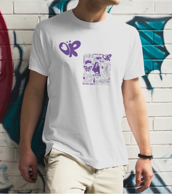 Olivia Rodrigo OR Guts Teenage Dream Sour Real Power Image Bomb Rib Cage Map Butterfly T-Shirt
