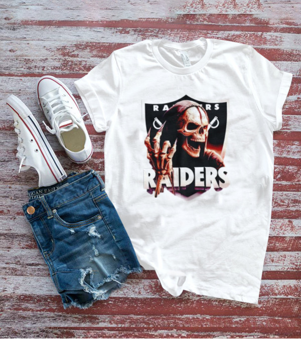Skeleton Raiders Shield With Crossed Swords T-Shirt
