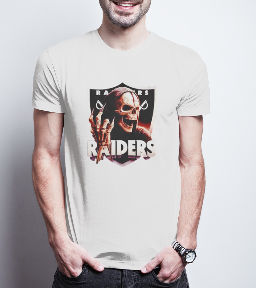 Skeleton Raiders Shield With Crossed Swords T-Shirt