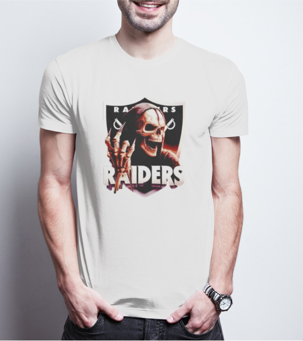 Skeleton Raiders Shield With Crossed Swords T-Shirt