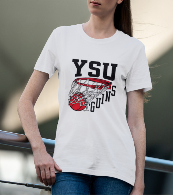 YSU Guins Basketball Hoop Retro T-Shirt