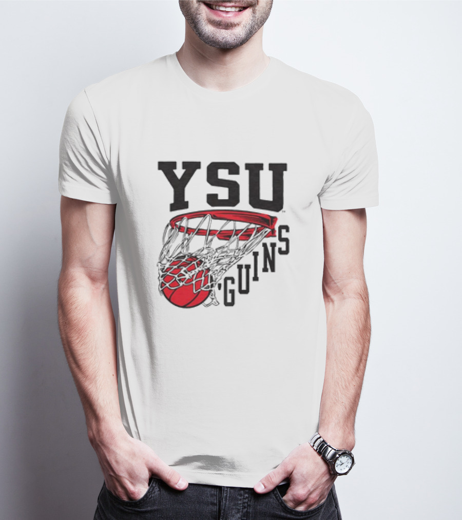 YSU Guins Basketball Hoop Retro T-Shirt