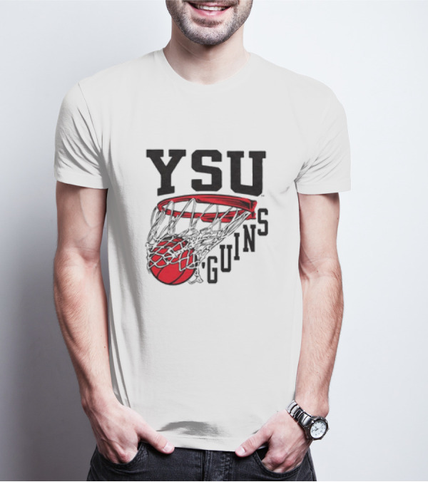 YSU Guins Basketball Hoop Retro T-Shirt