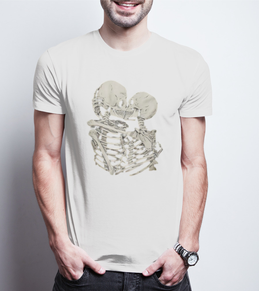 Skeletons Kissing Embrace T-Shirt