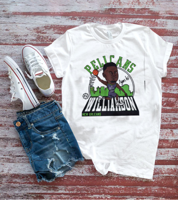 Pelicans New Orleans Zion Williamson Signature Caricature T-Shirt