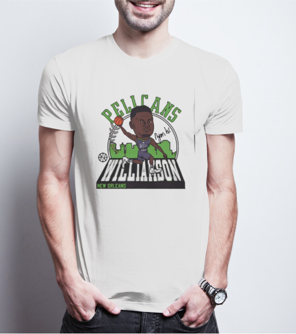 Pelicans New Orleans Zion Williamson Signature Caricature T-Shirt