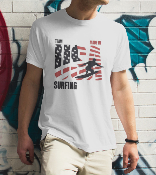 Team USA Surfing Made In USA Stars And Stripes Surfer T-Shirt
