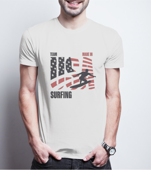 Team USA Surfing Made In USA Stars And Stripes Surfer T-Shirt