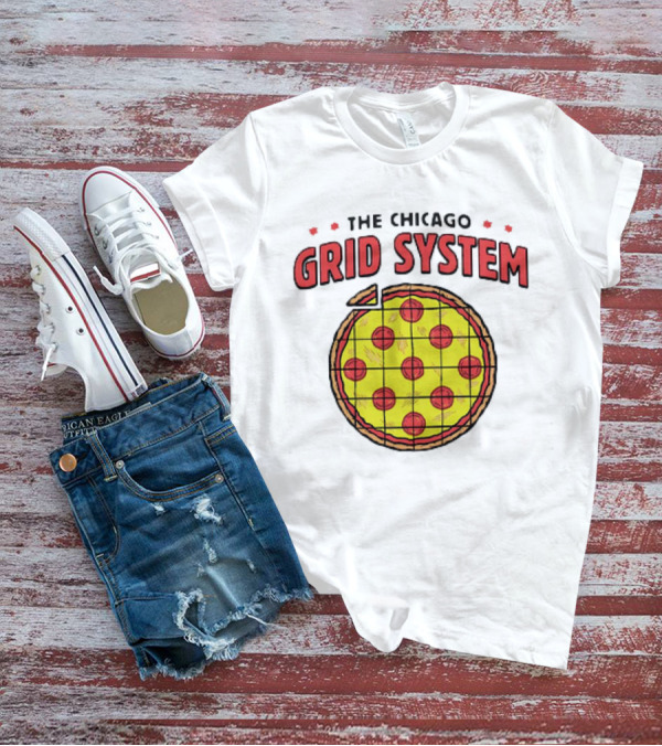 The Chicago Grid System Pizza Slice T-Shirt