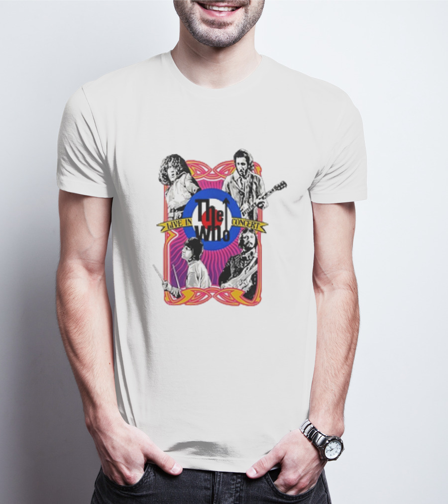 The Who Live In Concert Retro Collage T-Shirt