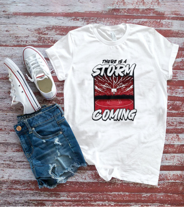 THERE IS A STORM COMING BASKETBALL COURT LIGHTNING SKY T-Shirt