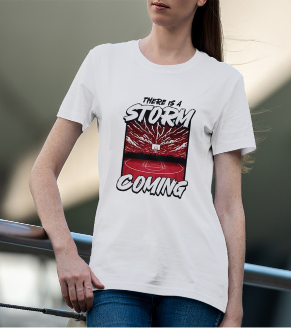 THERE IS A STORM COMING BASKETBALL COURT LIGHTNING SKY T-Shirt