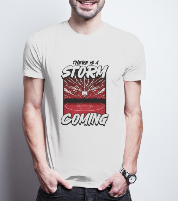 THERE IS A STORM COMING BASKETBALL COURT LIGHTNING SKY T-Shirt