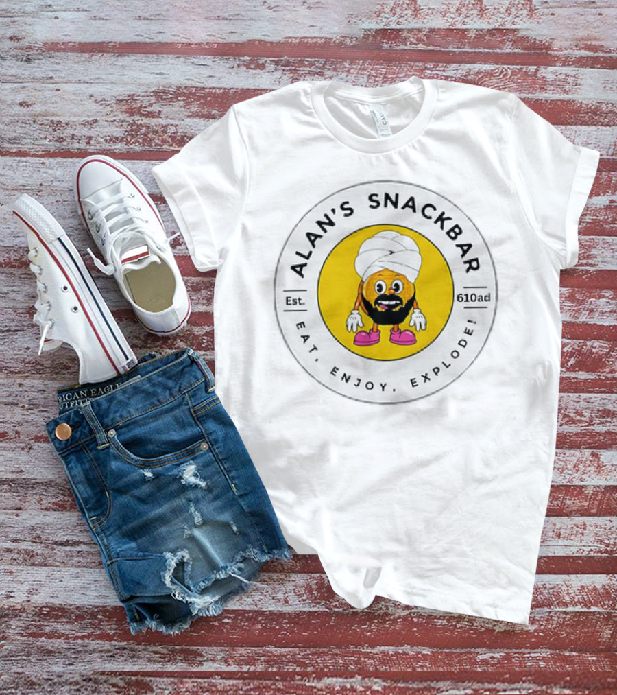 ALAN'S SNACKBAR EST. 610AD EAT, ENJOY, EXPLODE T-Shirt