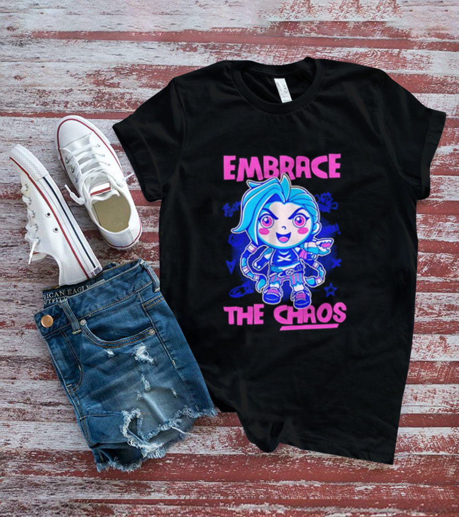 Embrace The Chaos Jinx League Of Legends Arcane Graffiti T-Shirt