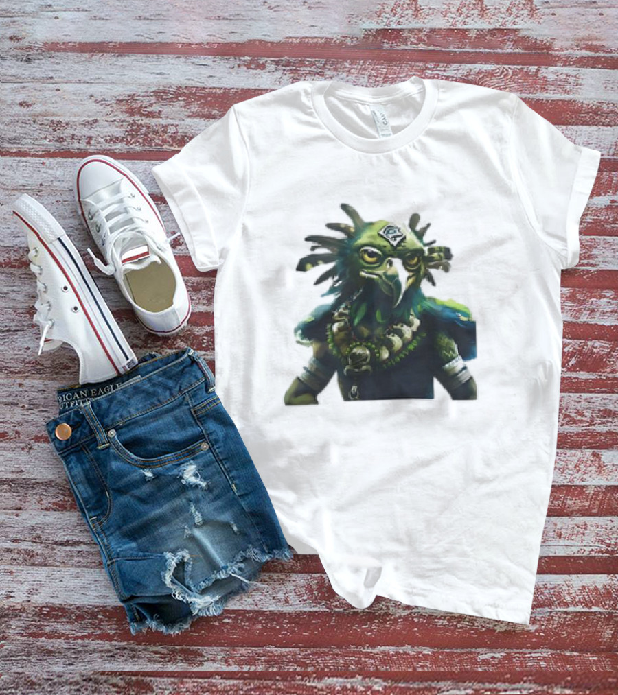 Vintage Seattle Seahawks Fantasy Bird Warrior Mascot T-Shirt