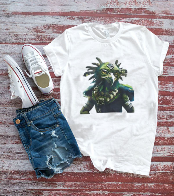 Vintage Seattle Seahawks Fantasy Bird Warrior Mascot T-Shirt