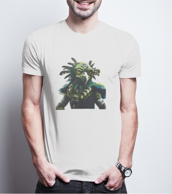 Vintage Seattle Seahawks Fantasy Bird Warrior Mascot T-Shirt