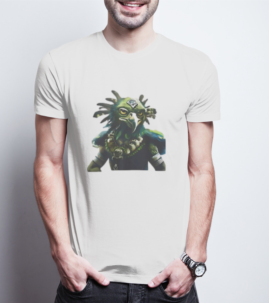 Seattle Seahawks Vintage Mascot Fantasy Bird God T-Shirt
