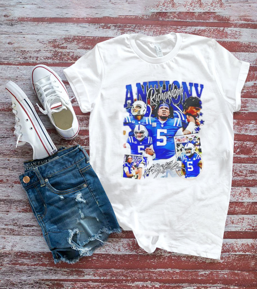 Anthony Richardson Indianapolis Colts Number 5 Collage T-Shirt