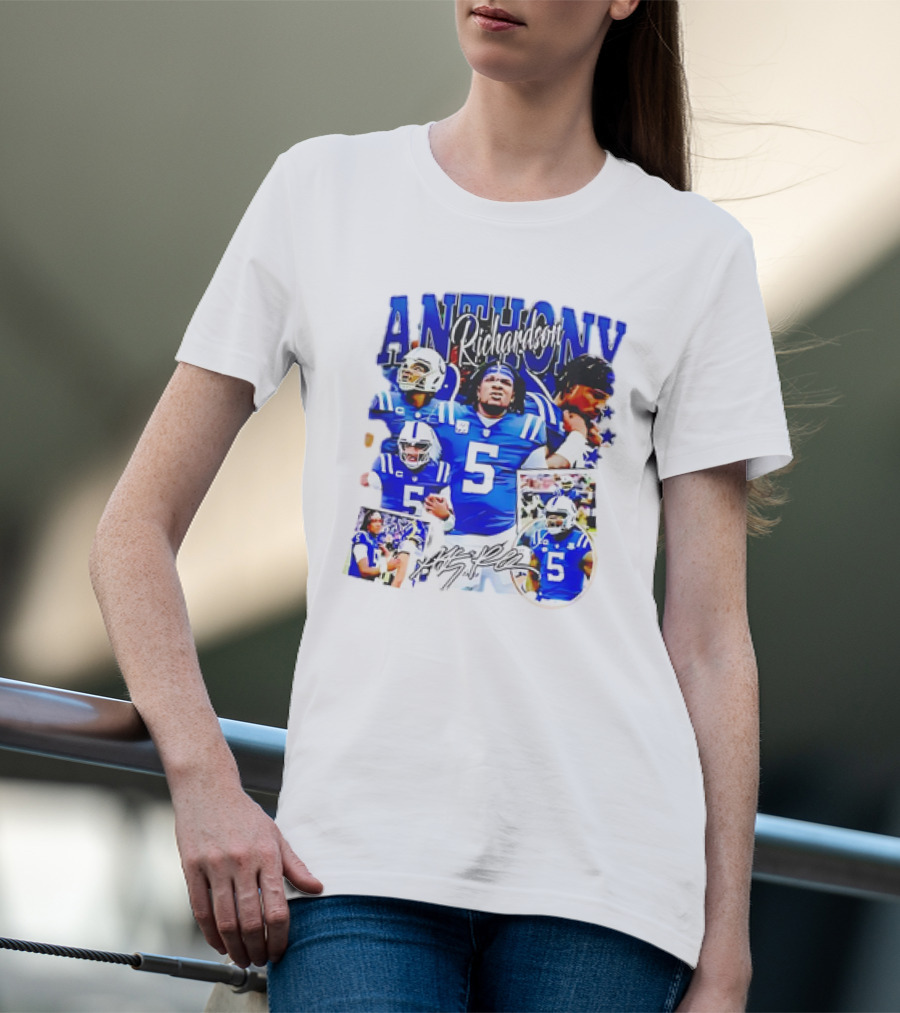 Anthony Richardson Indianapolis Colts Number 5 Collage T-Shirt