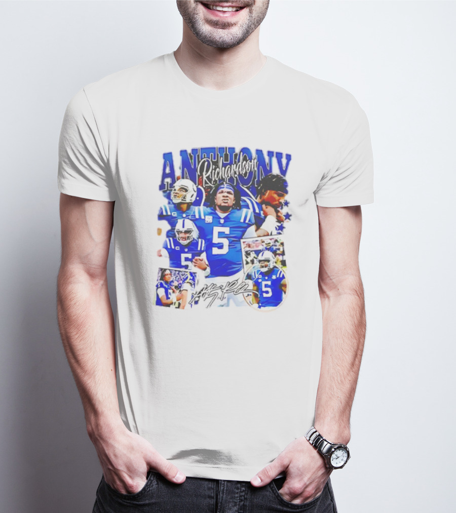 Anthony Richardson Indianapolis Colts Number 5 Collage T-Shirt
