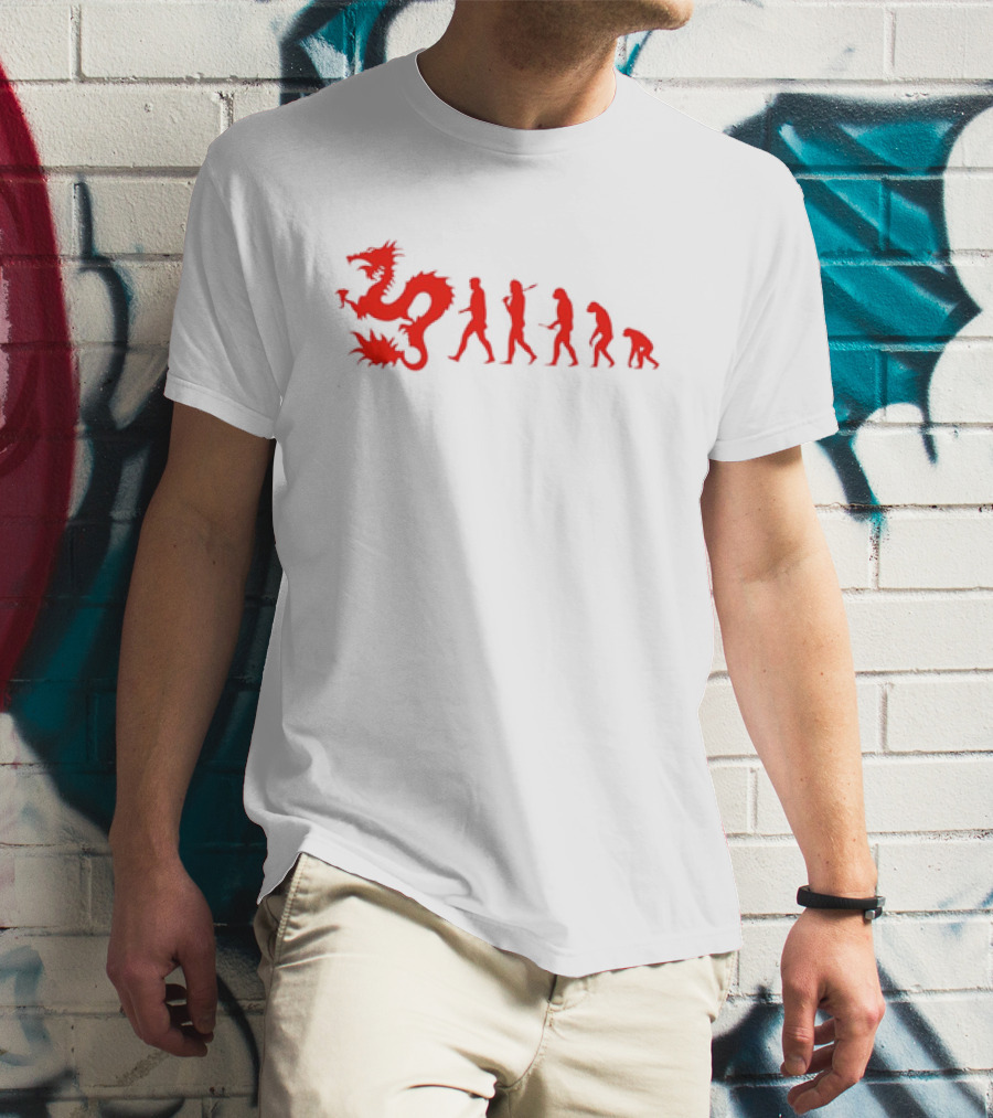 Dean Blunt Evolution With Red Dragon And Human Figures Progression T-Shirt