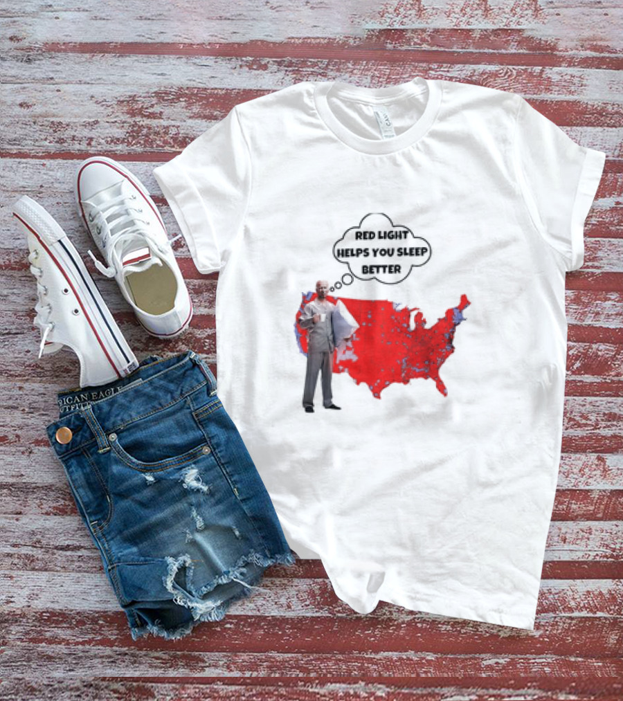 Red Light Helps You Sleep Better USA Map T-Shirt