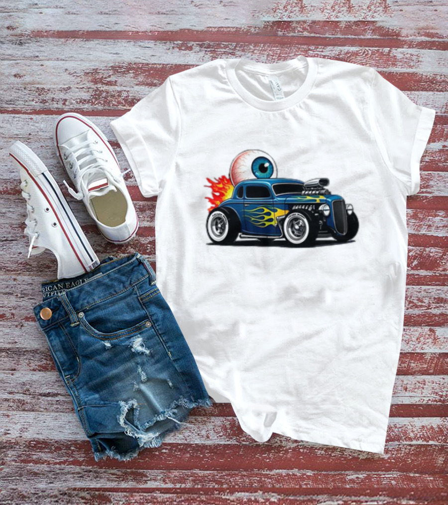 Le Hot Rod D’Eyeba11 Eye-Flame Car T-Shirt
