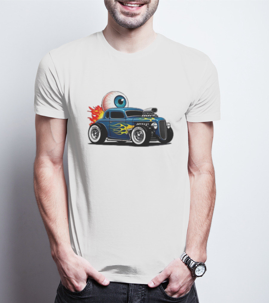 Le Hot Rod D’Eyeba11 Eye-Flame Car T-Shirt