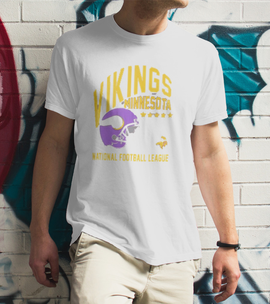 Minnesota Vikings National Football League Helmet Stars T-Shirt