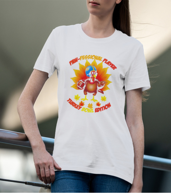 Paw-fessional Player Turkey Bowl Edition Football Helmet Maple Leaves T-Shirt
