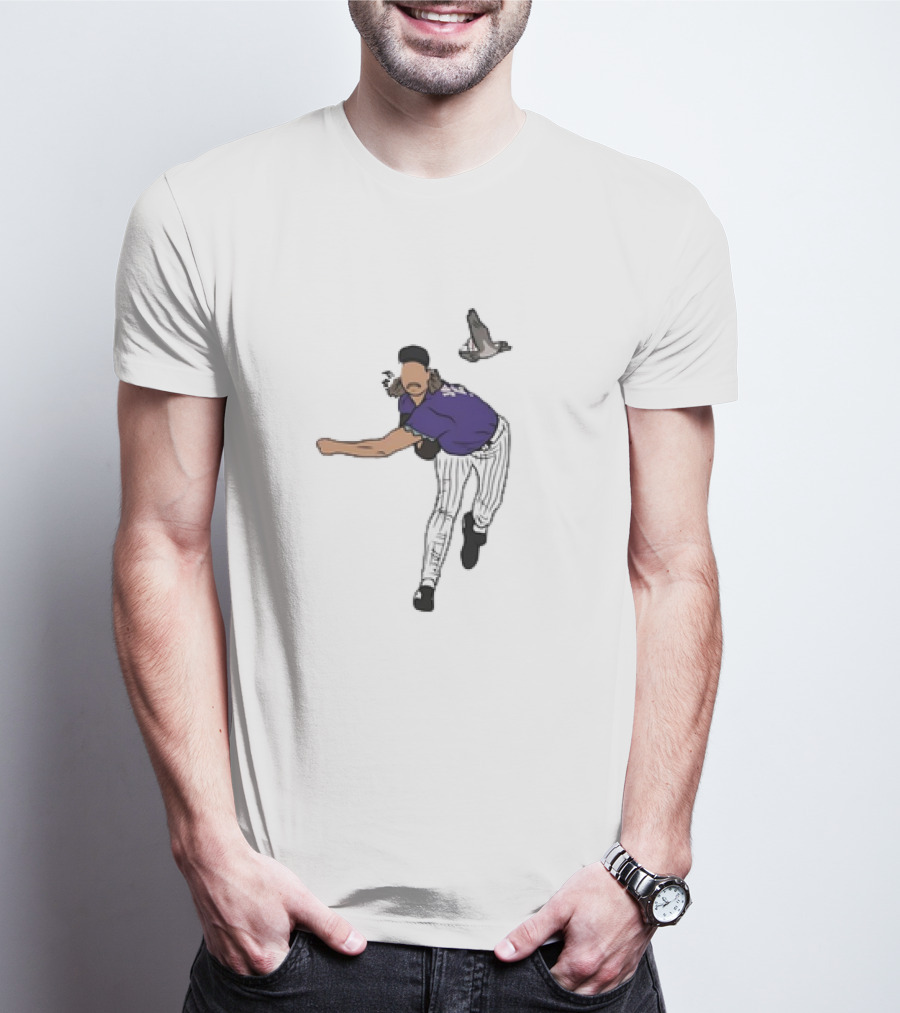 Randy Johnson Bird Collision Moment Baseball T-Shirt