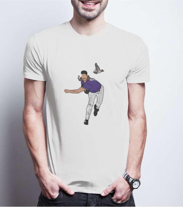 Randy Johnson Bird Collision Moment Baseball T-Shirt