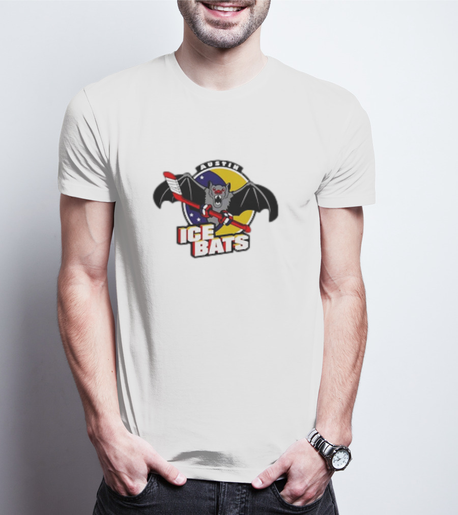 Austin Ice Bats Ludicrous Cartoon Hockey T-Shirt